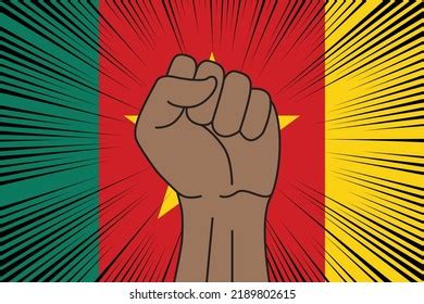 Human Fist Clenched Symbol On Flag Stock Vector Royalty Free