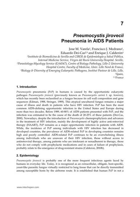 Pdf Pneumocystis Jirovecii Pneumonia In Aids Patients Pdfs 20648