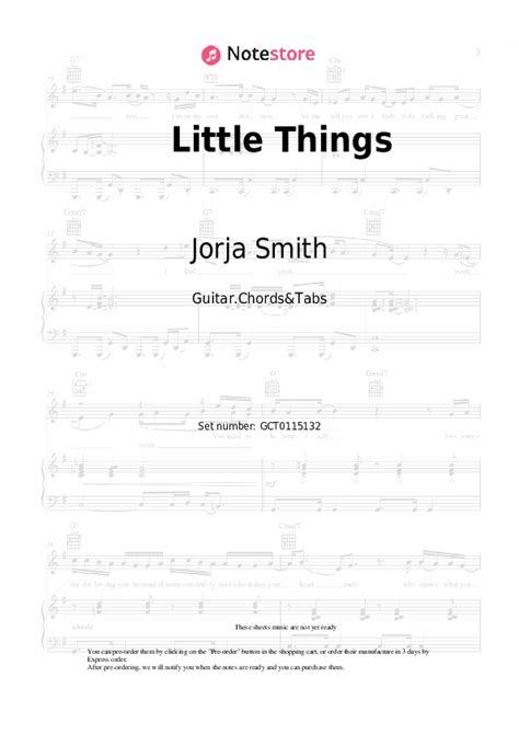 Jorja Smith - Little Things guitar chords and tabs in Note-Store.com | Guitar.Chords&Tabs SKU ...