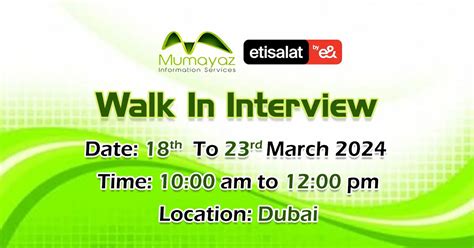 Mumayaz Walk In Interview In Dubai March