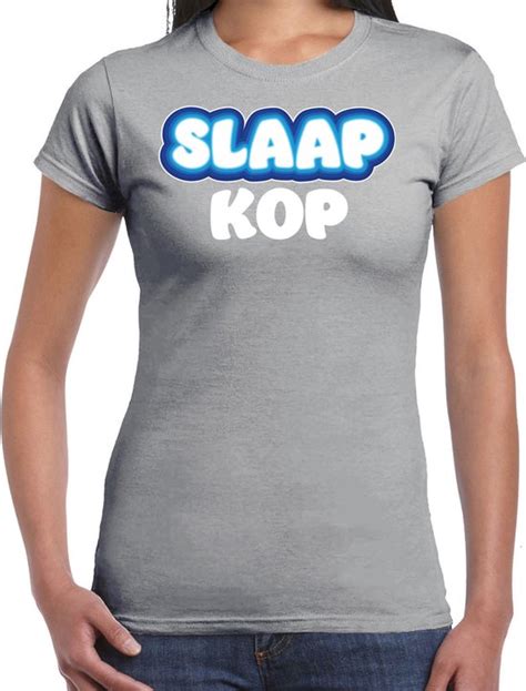 Bellatio Decorations Verkleed T Shirt Voor Dames Slaapkop Grijs