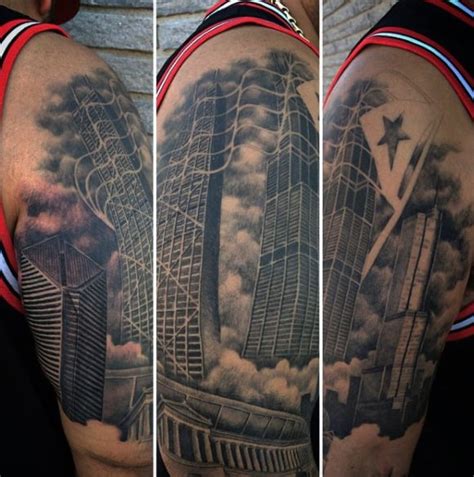 Chicago Skyline Tattoo Designs For Men Urban Center Ink