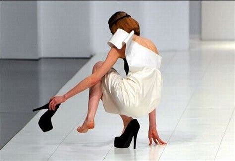 Models Falling Down On The Ramp Walking In High Heels Heels High Heels