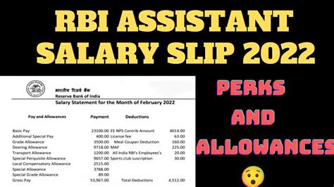 Rbi Assistant Salary Slip Salary Of A New Joinee Revised Salary