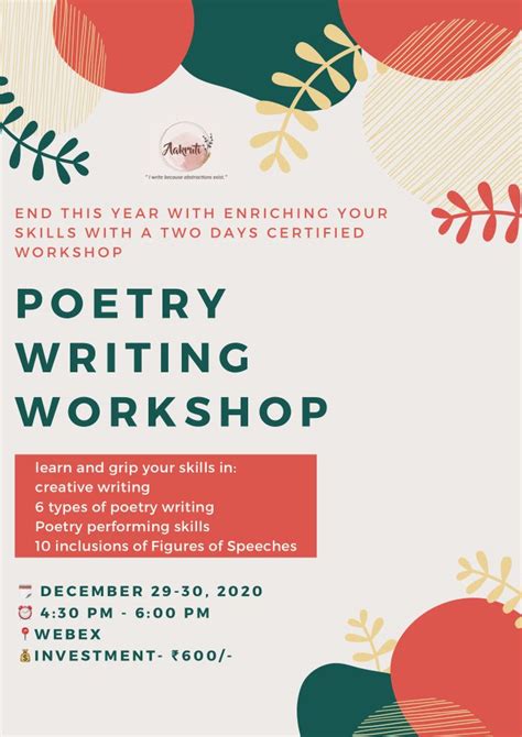 Poetry Writing Workshop Creative Yatra