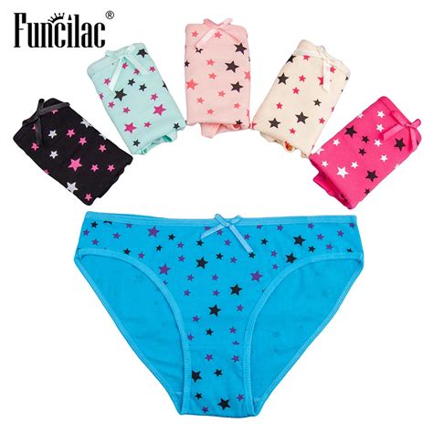 Funcilac Cotton Womens Panties Sexy Briefs For Women Stars Print Underwear Female Underpants