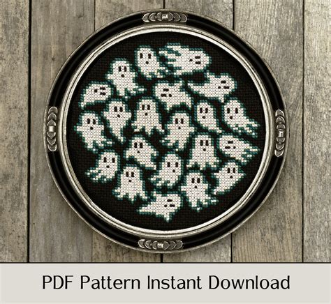 Halloween Ghost Cross Stitch Pattern Pdf Instant Download Etsy