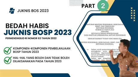 Juknis Bos 2023 Komponen Kegiatan Dan Belanja Sesuai Permendikbud Ri