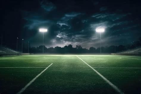 Premium AI Image | Football field dramatic sky