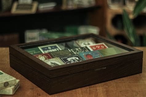 Beautiful Handmade Hardwood Playing Card Display Case Display Cards