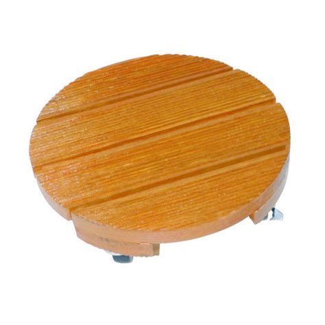 Nortene Support à roulettes bois rond Flora Roll Lasure 40 cm