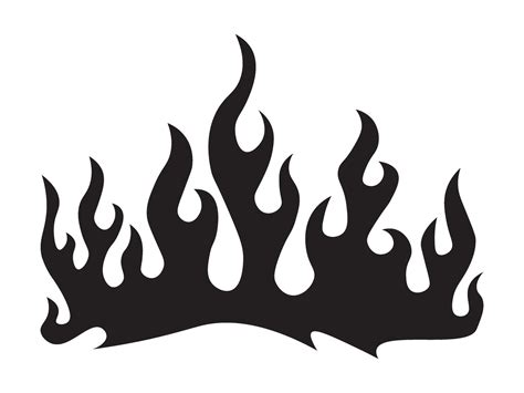 Black Fire Flame Design Element Tribal Style For Tattoo Vehicle