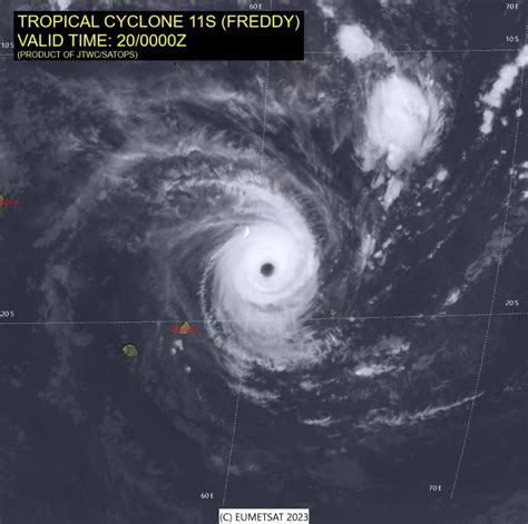 Freddy Grows To Near Super Cyclone Strength In South Indian Ocean The