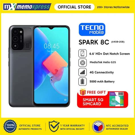 Tecno Spark 8c 64gb Rom 2gb Ram Lazada Ph