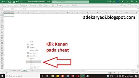 Cara Memunculkan Sheet Pada Excel ADMIN EXCEL