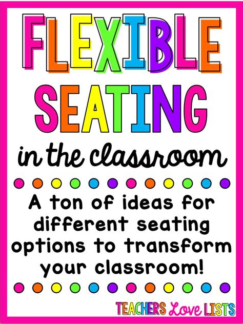 Flexible Seating Classroom Ideas And Seating Options Teachers Love Lists