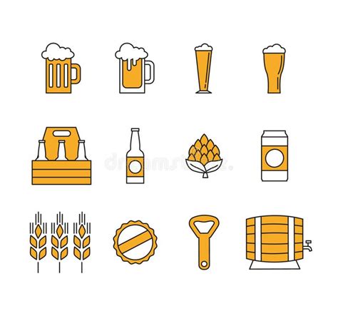 Set Icons Of Beer Glass Silhouettes Vector Stock Vector Illustration Of Imperial Snifter