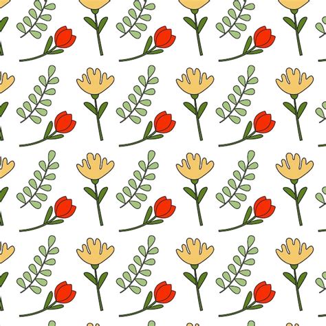 Premium Vector Spring Seamless Pattern With Flowers