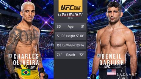 CHARLES OLIVEIRA VS BENEIL DARIUSH FULL FIGHT UFC 289 YouTube