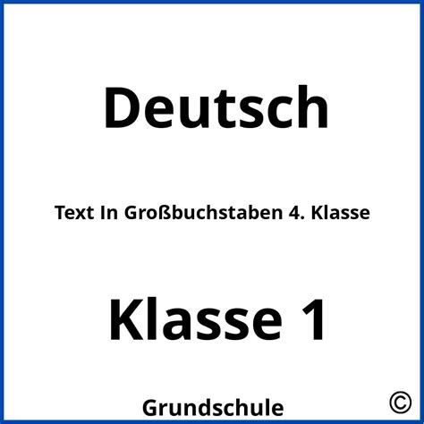 Text In Großbuchstaben 4 Klasse 2025