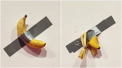 Famous Banana Artwork Worth 120 000 By Maurizio Cattelan Eaten By