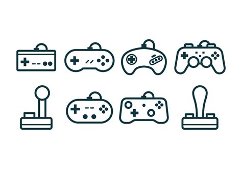 Gaming Joystick Icons Vector Art At Vecteezy