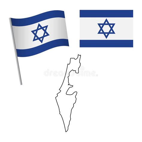 Israel Flag And Map Stock Illustration Illustration Of Official