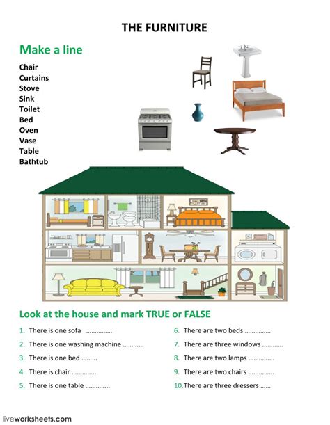 House And Furniture Worksheets Pdf Decorooming