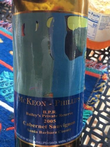 Mckeon Phillips Balley S Private Reserve Santa Barbara County Cabernet