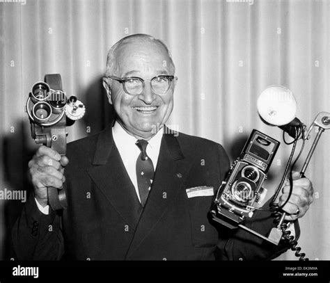 Former Us President Harry S Truman Smiling Portrait Holding Two