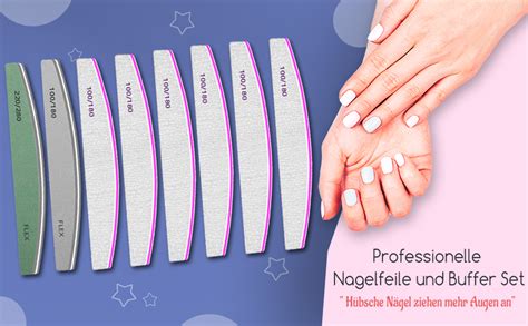 8 Stück Nagelfeile 100 180 Nagelfeilen für Gelnägel 100 180 220 280