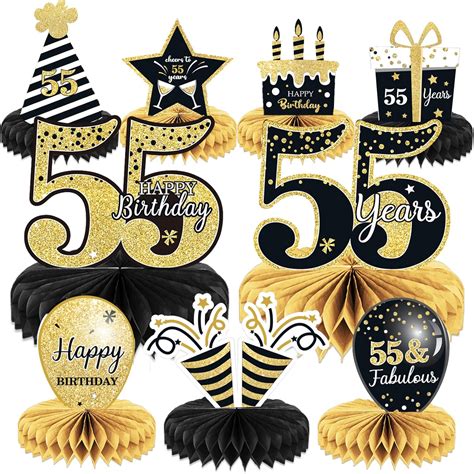 9 Pieces 55th Birthday Decorations 55th Birthday Centerpieces For Tables Decorations