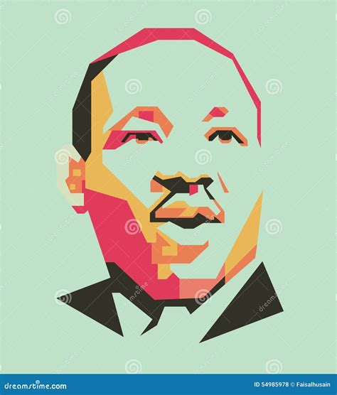 King Martin Luther Simple Line And Simple Colour Vector Portraiteps