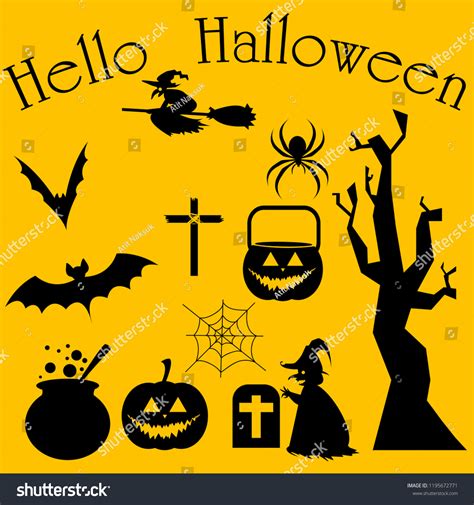 Happy Halloween Magic Collection Witch Wizard Stock Vector Royalty Free 1195672771 Shutterstock