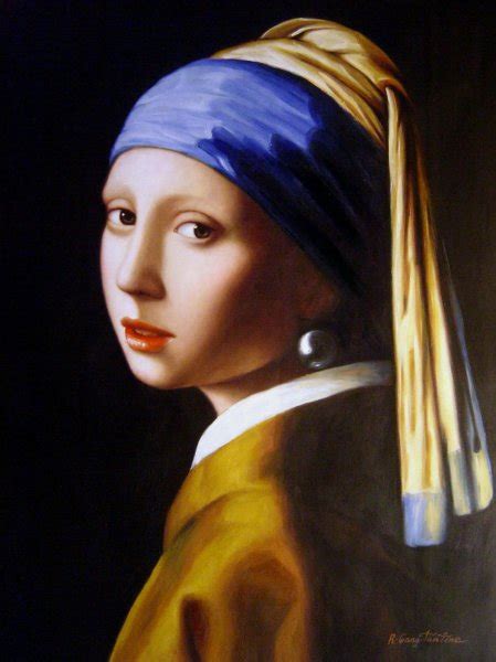 A Girl With A Pearl Earring Painting By Jan Vermeer Reproduction