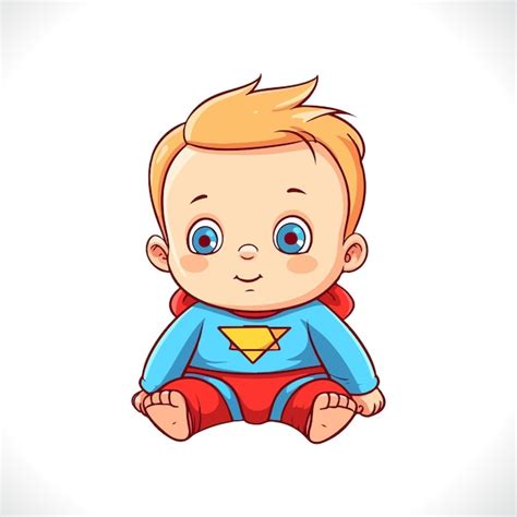 Lindo Bebé Niño Caricatura Vector Ilustración Vector Premium