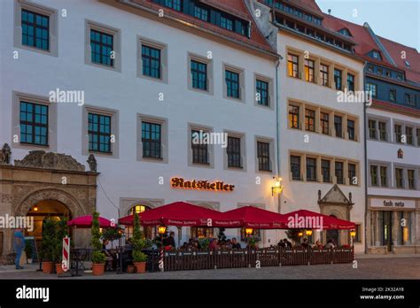 Freiberg Square Obermarkt Restaurant Ratskeller In Sachsen Saxony