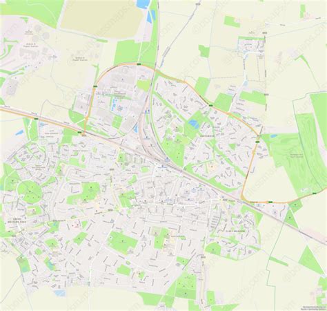 Didcot - Modern Atlas Vector Map | Boundless Maps