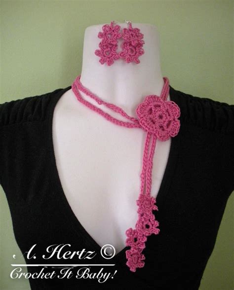 Crochet Daisy Chain Necklace and Earring Set PATTERN ONLY - Etsy