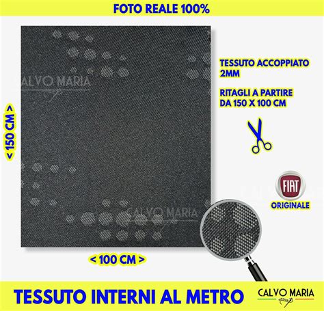 Tessuto Al Metro ORIGINALE Fiat Panda 169 Grigio Calvo Maria Group