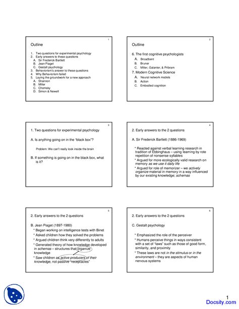 Experimental Psychology History Psychology Lecture Slides Docsity