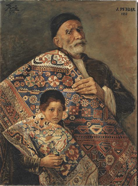 Carpet Vendors Oil Painting 70X94cm By Jafar Petgar Iranian