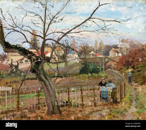 Camille Pissarro The Fence Landscape Painting 1872 Stock Photo Alamy