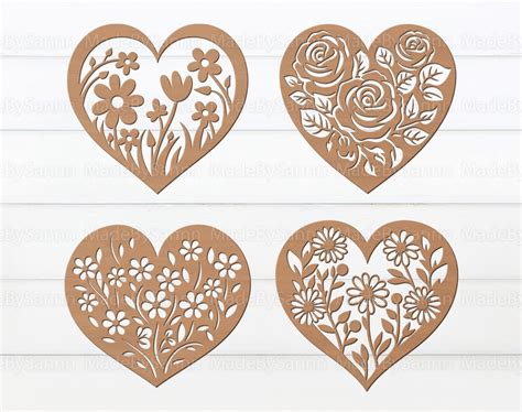 Valentines Hearts Svg Flowers Svg Vector Hearts Svg Valentines Decor