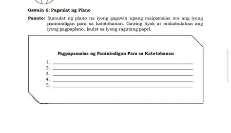 Gawain Pagsulat Ng Plano Panuto Sumulat Ng Studyx