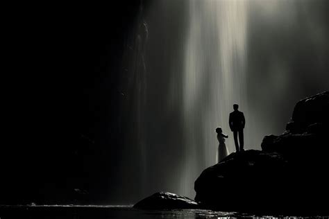 Waterfall silhouette waterfall outdoors. AI | Free Photo - rawpixel