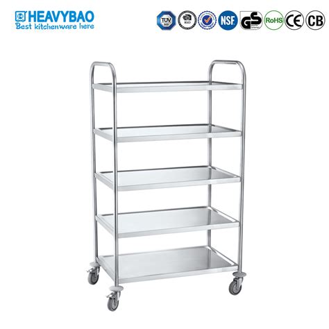 Heavybao Hotel Restaurant Stainless Steel Food Trolley With Wheels