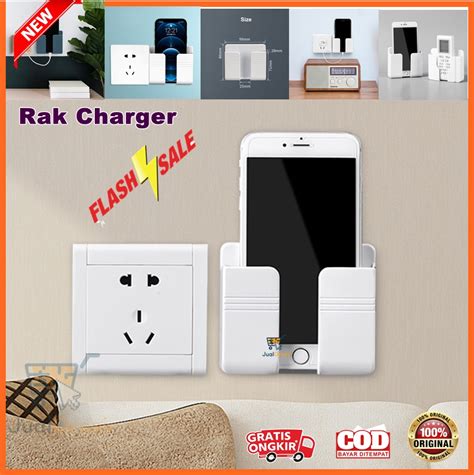 Tempat Charger Hp Tempel Dinding Holder Tempat Charger Hp Tempel