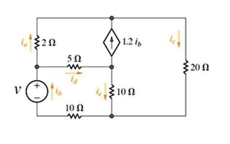 Use The Mesh Current Method To Find The Branch Currents Ia Ie For The