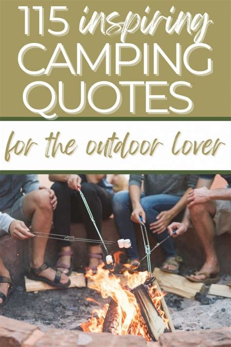 People Sitting Around A Campfire With The Text 15 Camping Quotes For